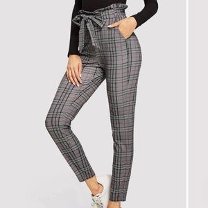 Paper bag plaid pants